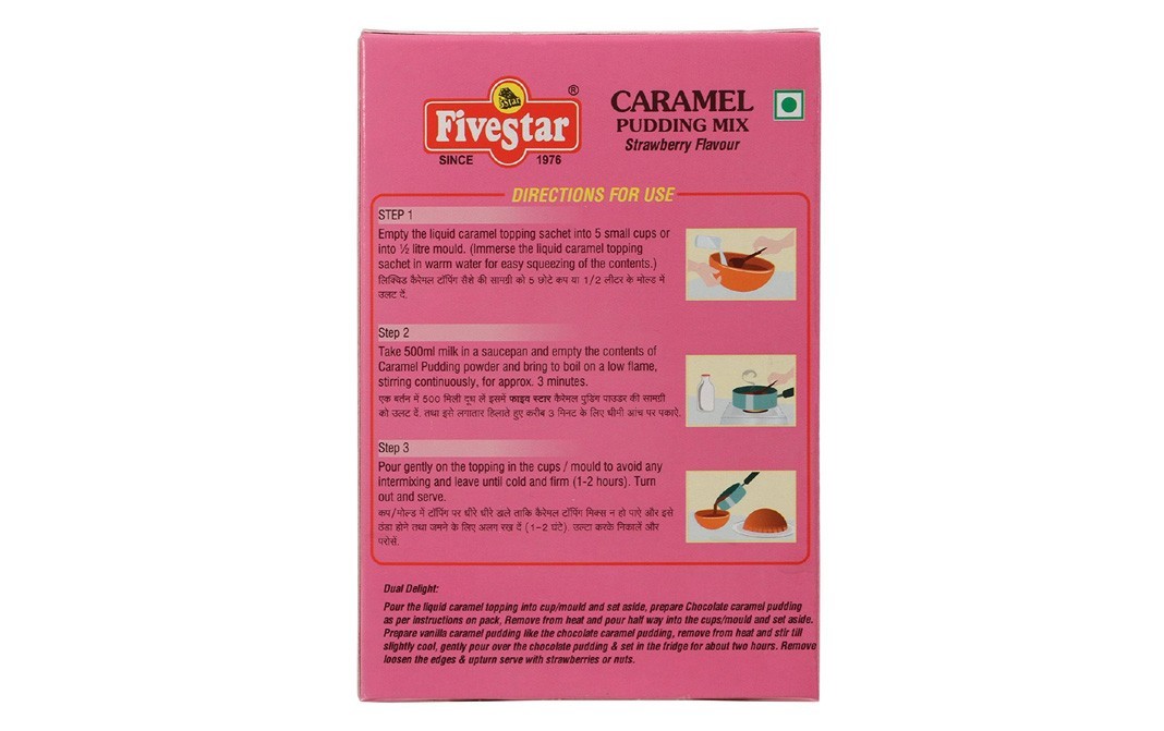 Five Star Caramel Pudding Strawberry Flavour   Box  100 grams